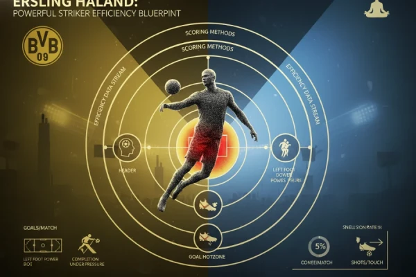 哈兰德进球效率研究：现代9号位的力量型杀手打法解析