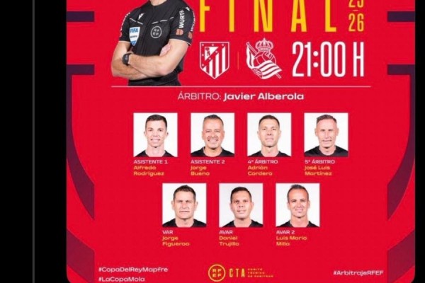 皇马vs赫罗纳主裁将执法国王杯决赛，卡洛斯社媒嘲讽：恭喜啊