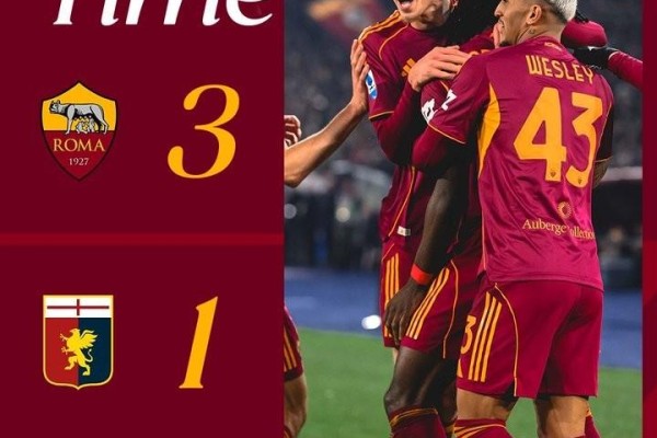 罗马2025年意甲26胜同期联赛第1，队史第4次达成自然年26胜+