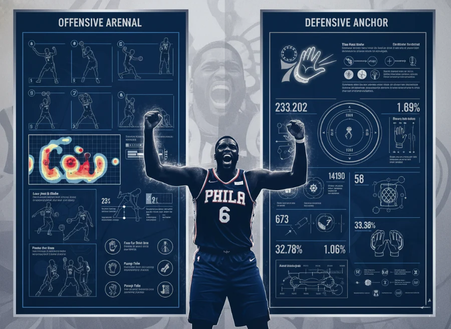 乔尔·恩比德职业生涯档案:攻防两端的统治力与战术作用分析 乔尔·恩比德职业生涯档案:攻防两端的统治力与战术作用分析