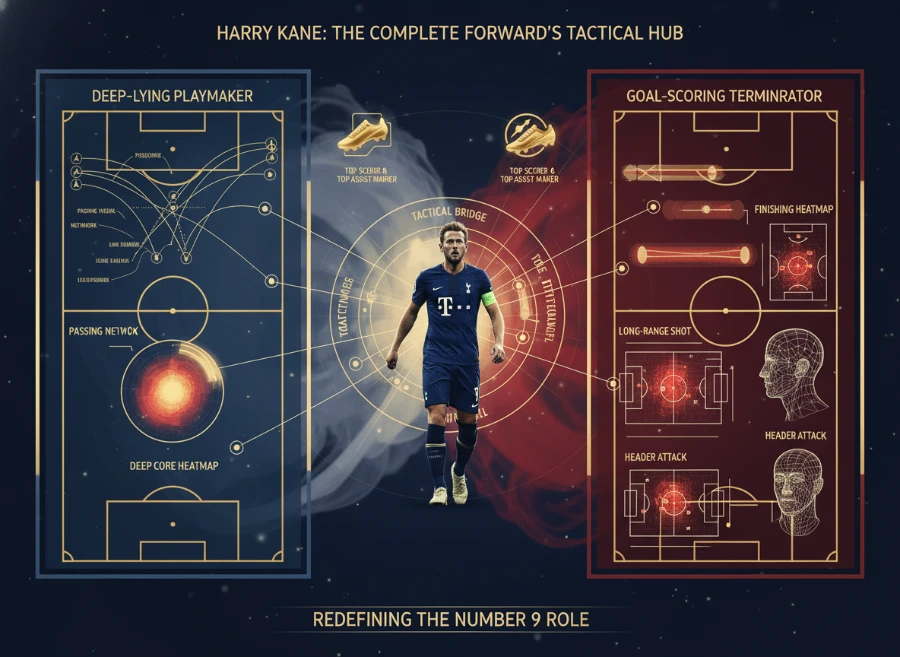 哈里·凯恩的全能型前锋定位:回撤组织到门前终结的战术价值 哈里·凯恩的全能型前锋定位:回撤组织到门前终结的战术价值