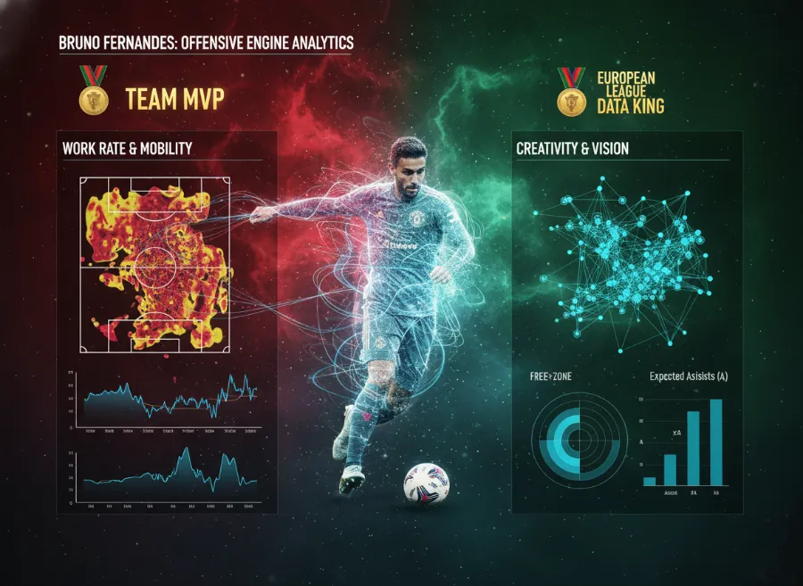 布鲁诺·费尔南德斯进攻型中场数据解析：创造力与跑动能力结合